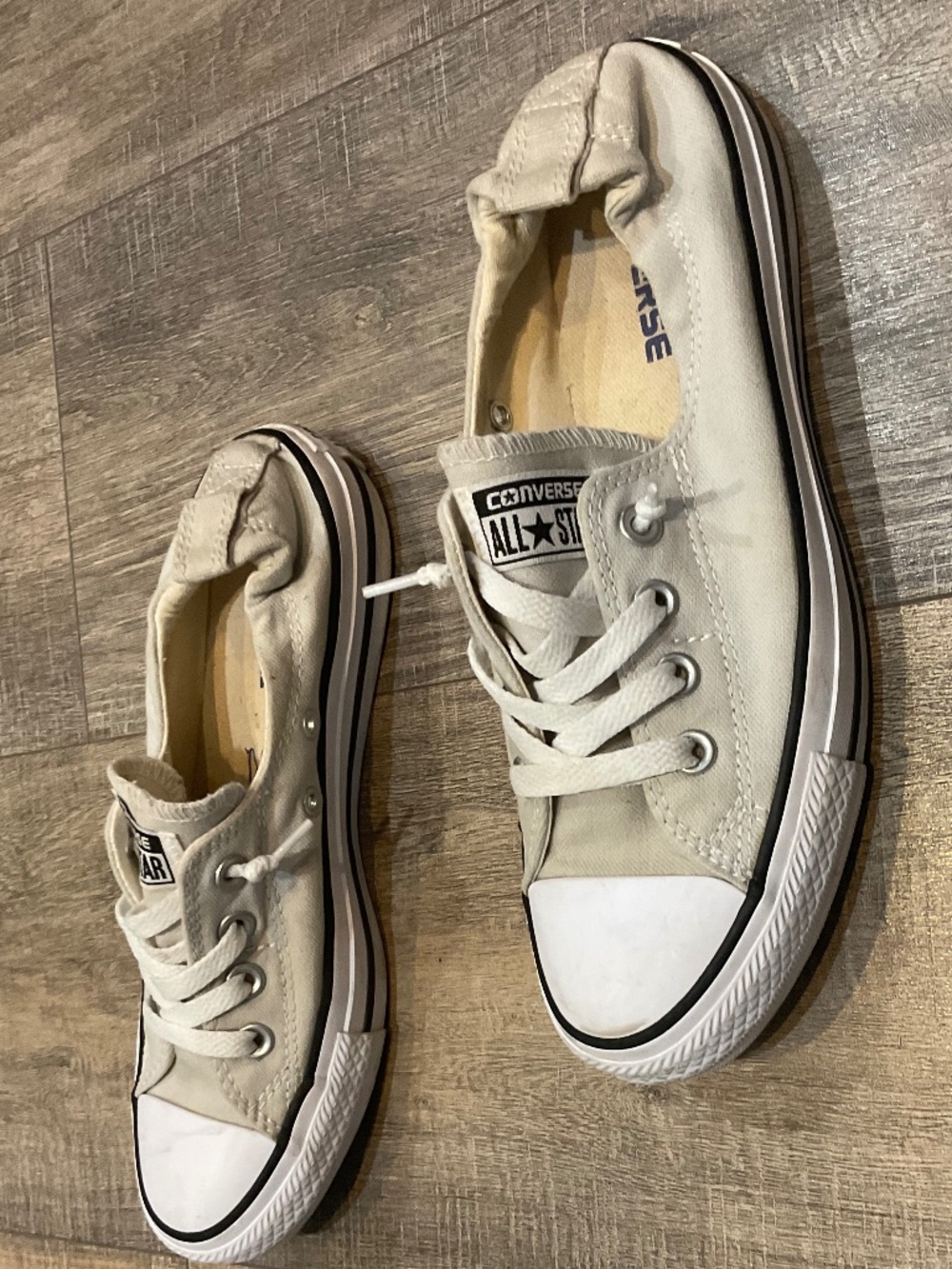 Classic low-top Converse sneakers light grey/white. women’s size 8 - Picture 4 of 5